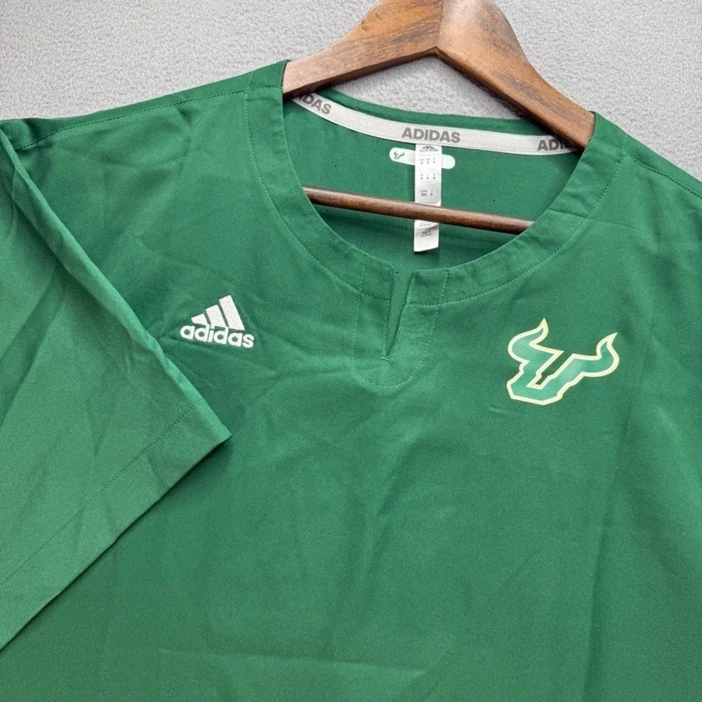 Adidas USF Bulls‎ Sideline Training Top Regular Fit Medium Green V-Neck Pullover