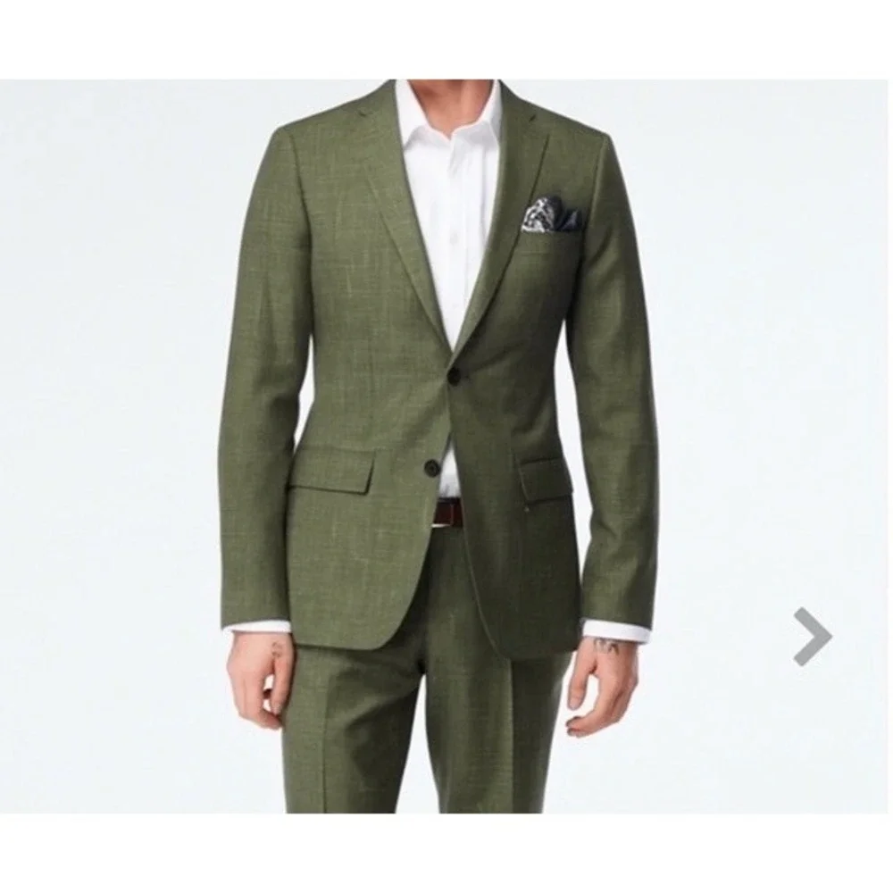 Indochino NEW Stockport‎ Wool Linen Olive Suit Jacket 50