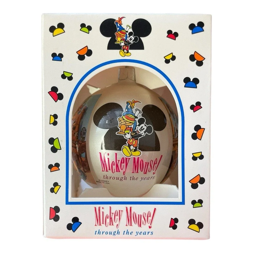 Mickey Mouse Through The Years Glass‎ Ornament