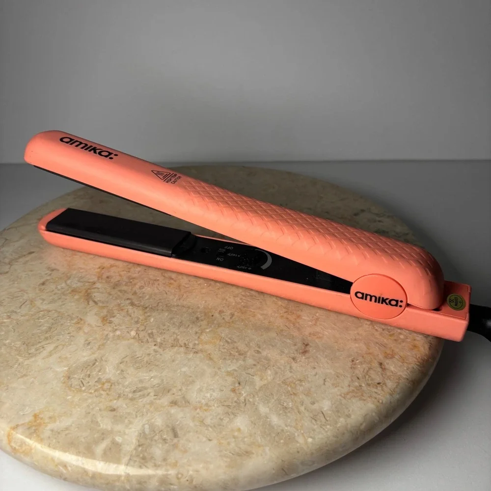 Amika Hair Straightener AM5570 Peach Coral Ceramic Flat‎ Iron 140-450F