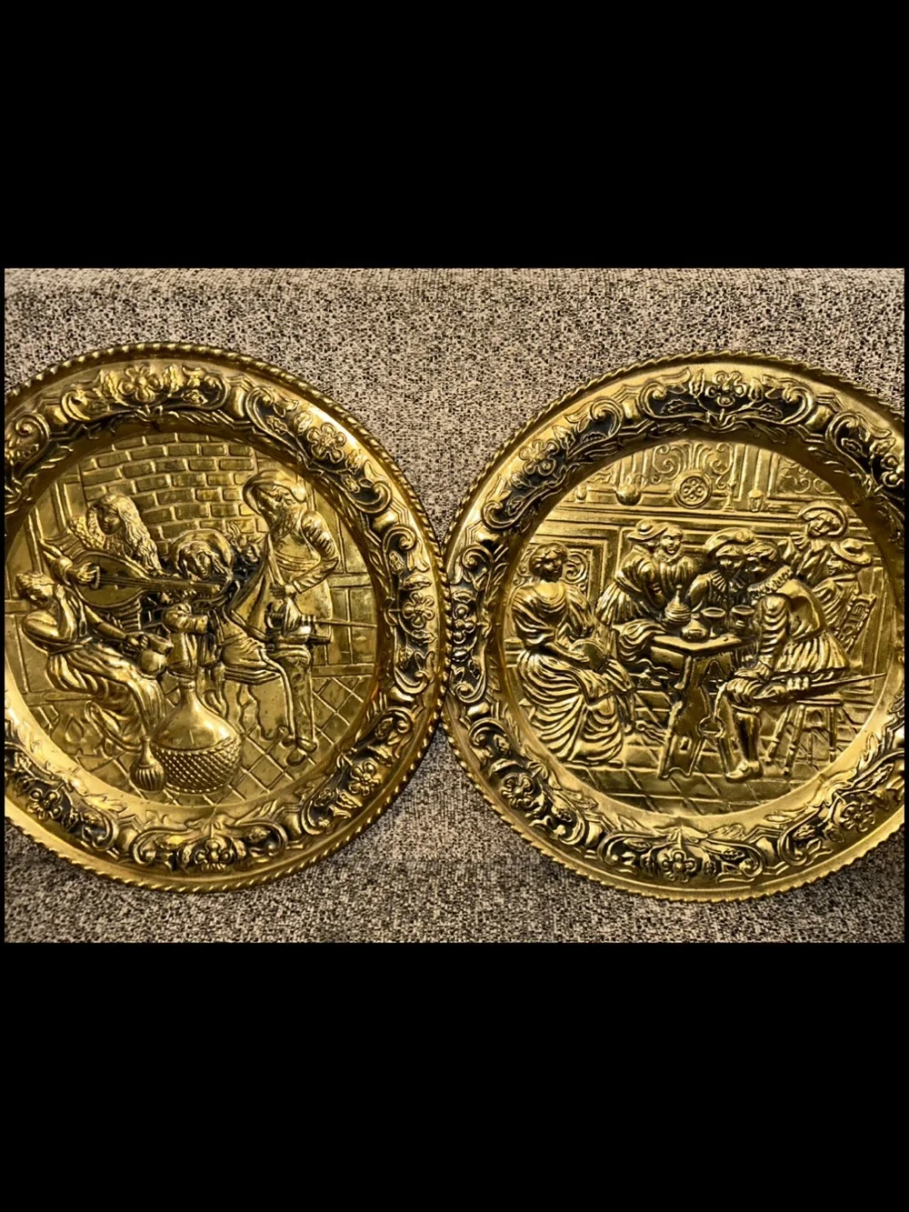 Ornate Gold Decorative Wall Plaques - Set of 2
