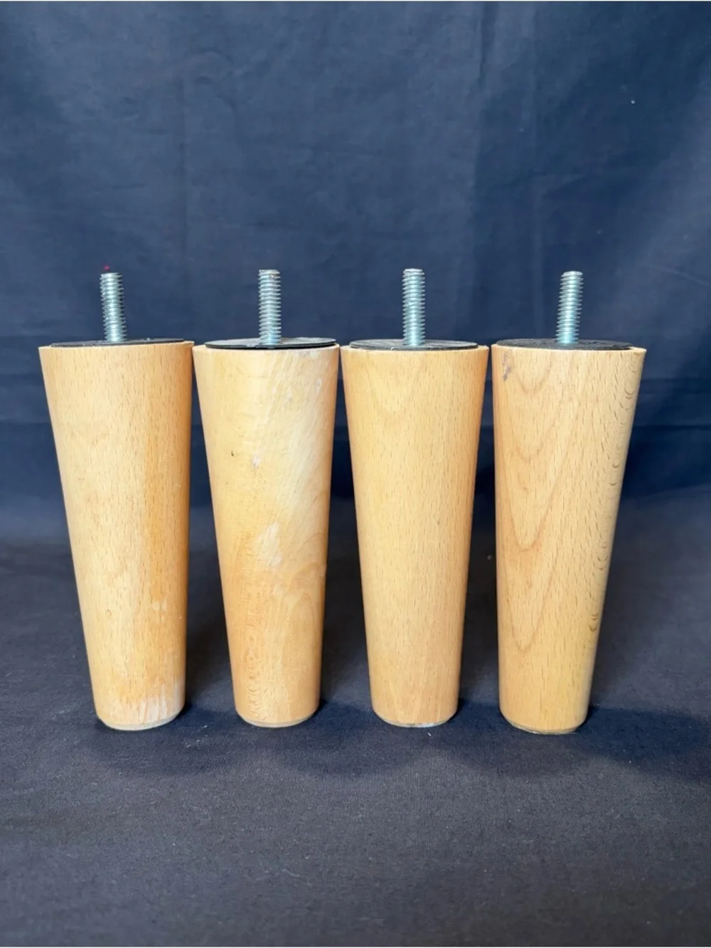 Unbranded 5.5” Natural Wood Tapered Sofa Legs Risers - Set of 4