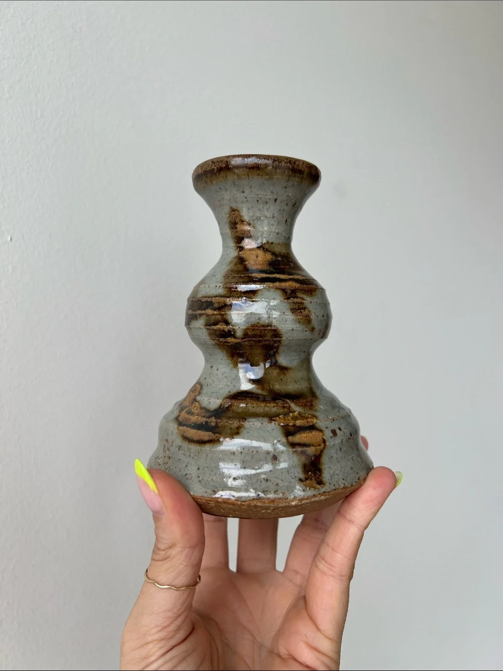 Vintage Handmade Pottery Vase Neutral Decor