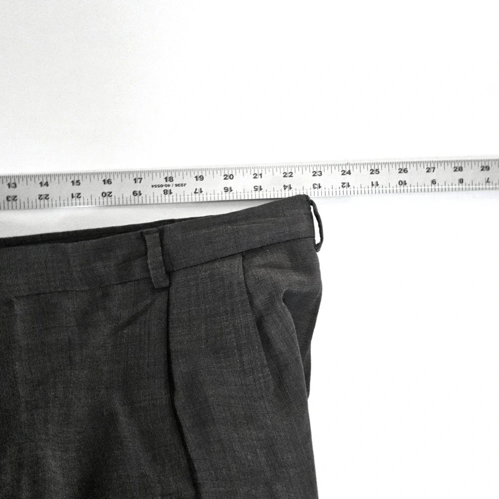 Jos. A. Bank Mens 52L Two Piece Suit Charcoal Gray 100% Wool Pleated Pants