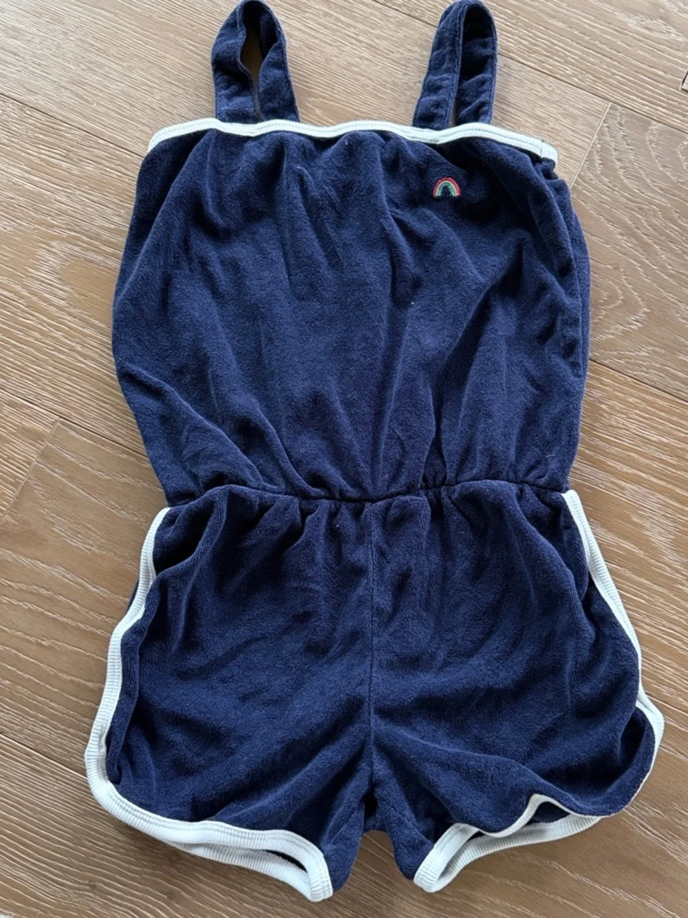 GAP Navy Romper with White Trim and Rainbow Patch