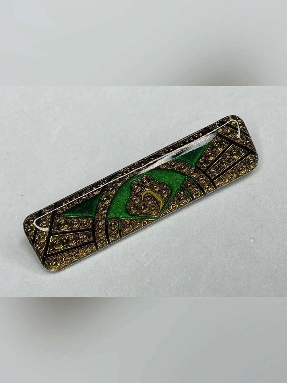 Vintage Art Deco Revival Enamel Bar Brooch