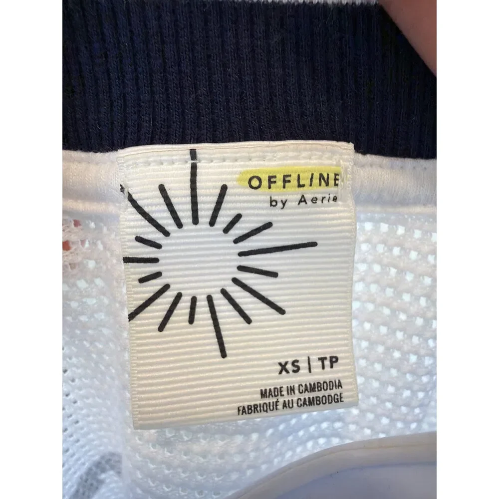 Offline by Aerie Manhattan New York Mesh Jersey Tee White XS
