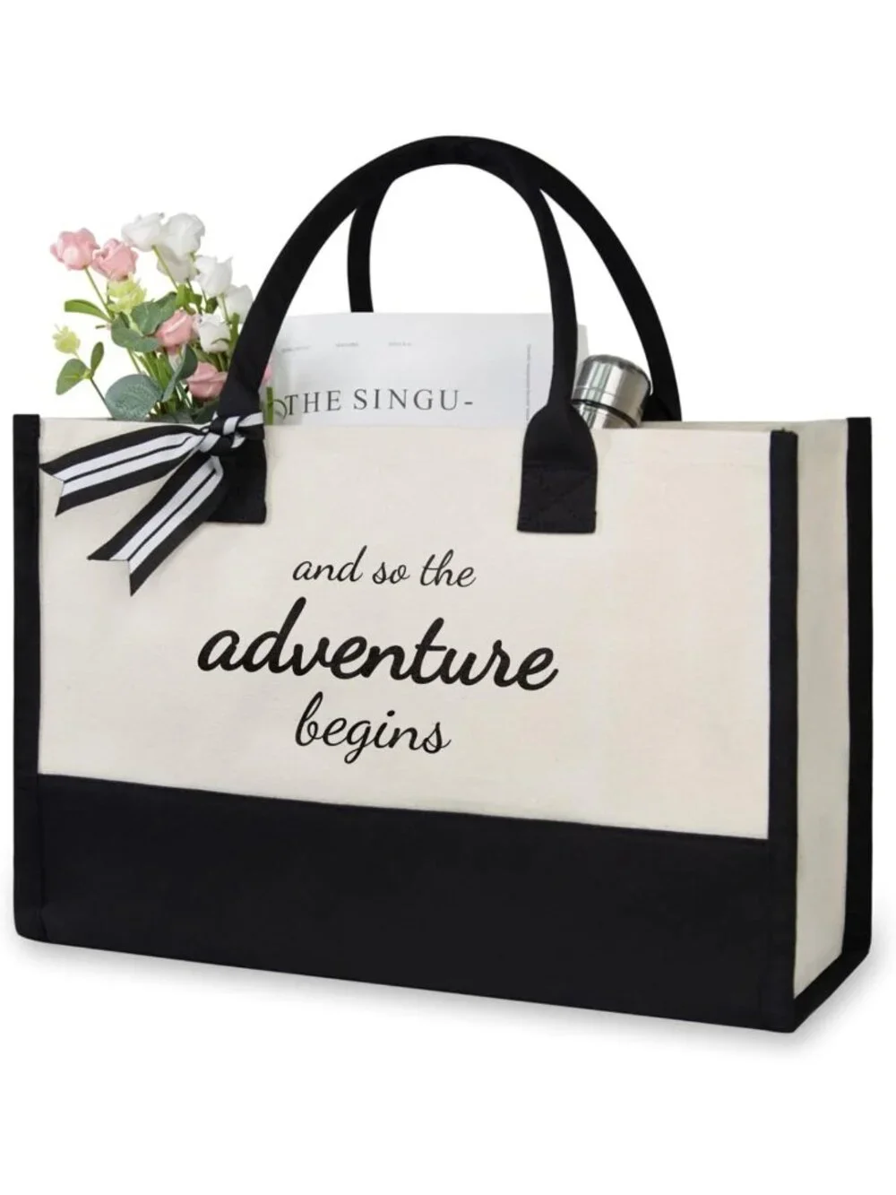 Stylish Canvas Tote Bag for Bridal Shower, Wedding & Bachelorette Gifts