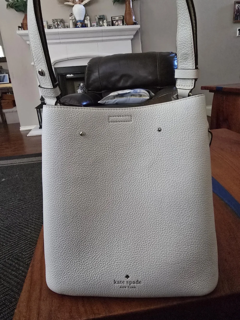 kate spade white pebbled