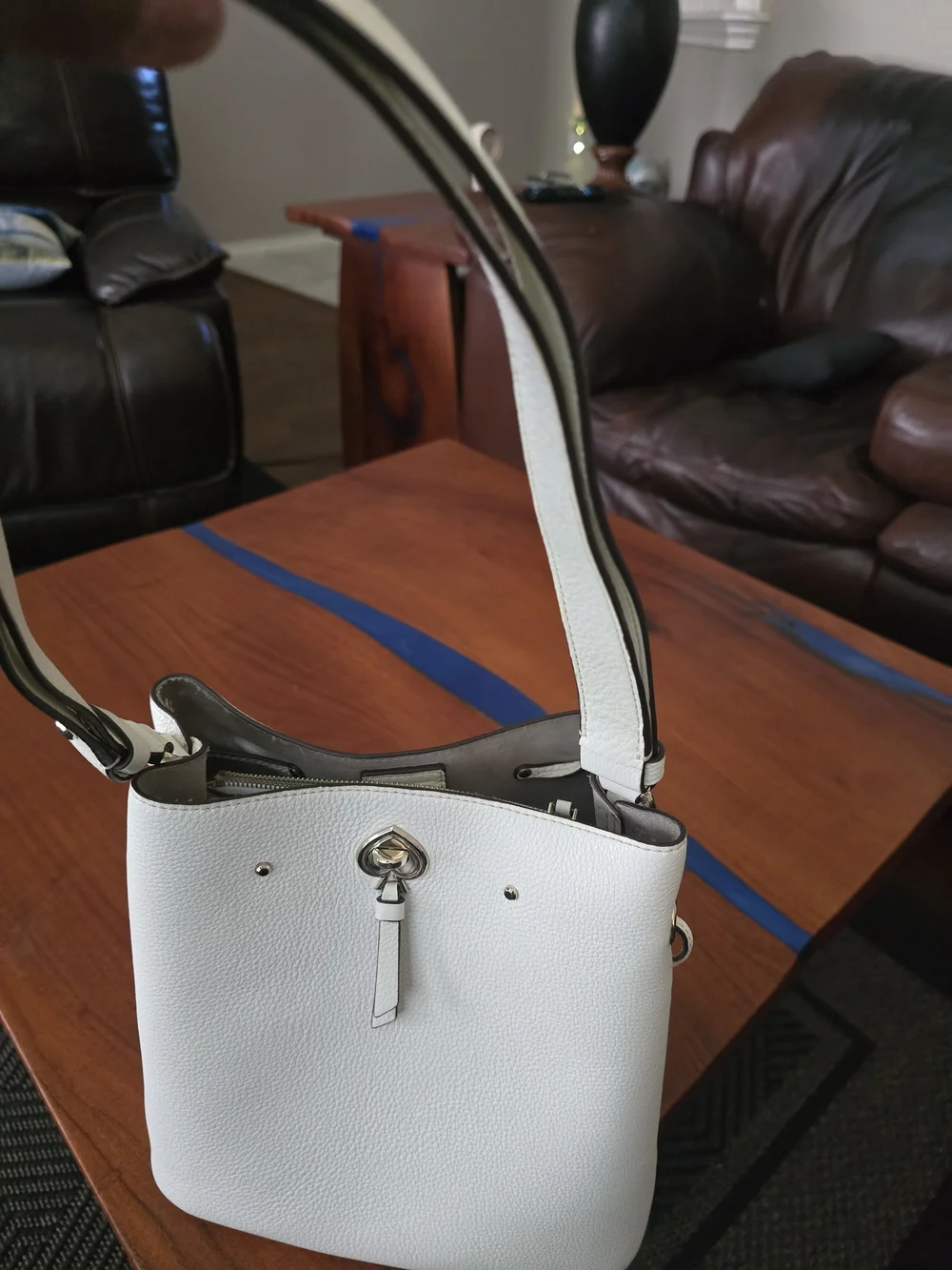 kate spade white pebbled