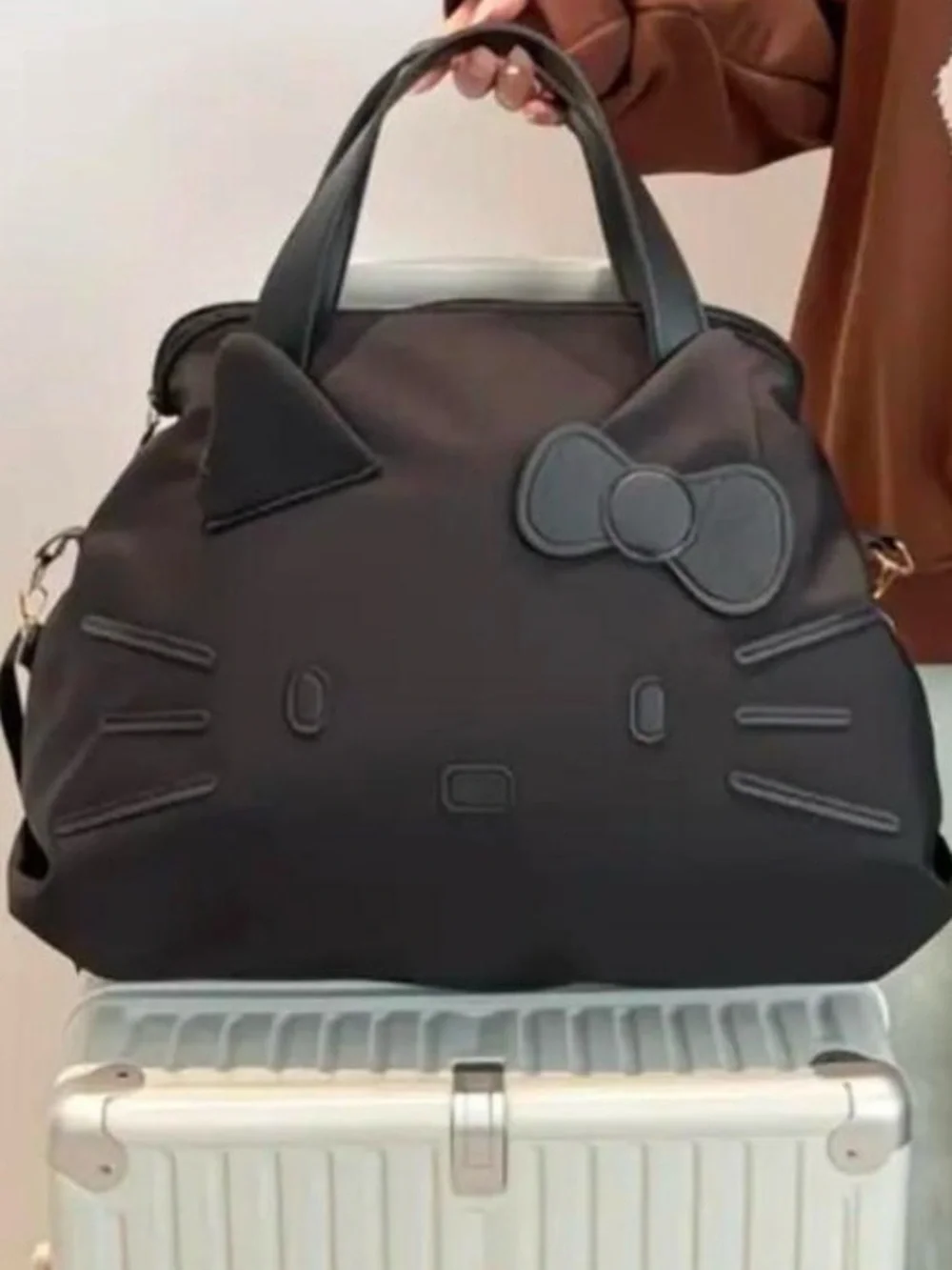 {NEW} Women's Fashion Black Kitty Travel Bag Black