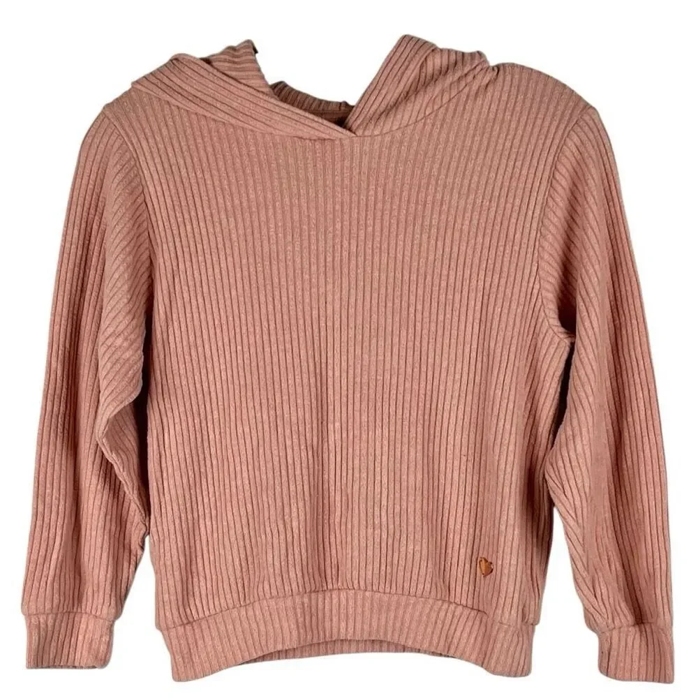 H&M Girls Pink Waffle Hoodie 7