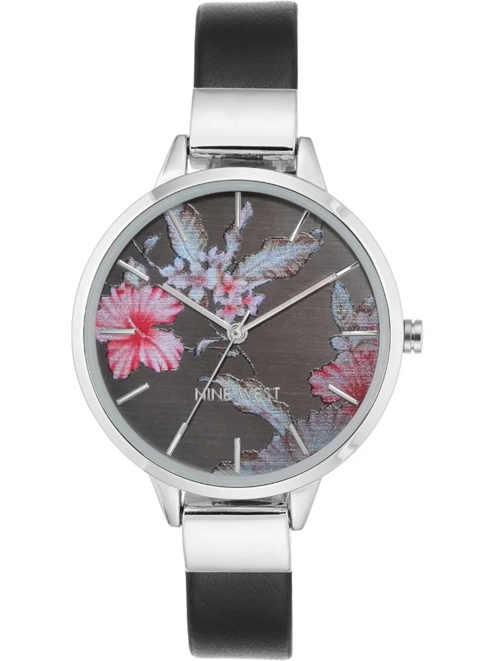 Floral Dial Women's Watch with Smooth Strap - Stylish & Elegant Timepiece