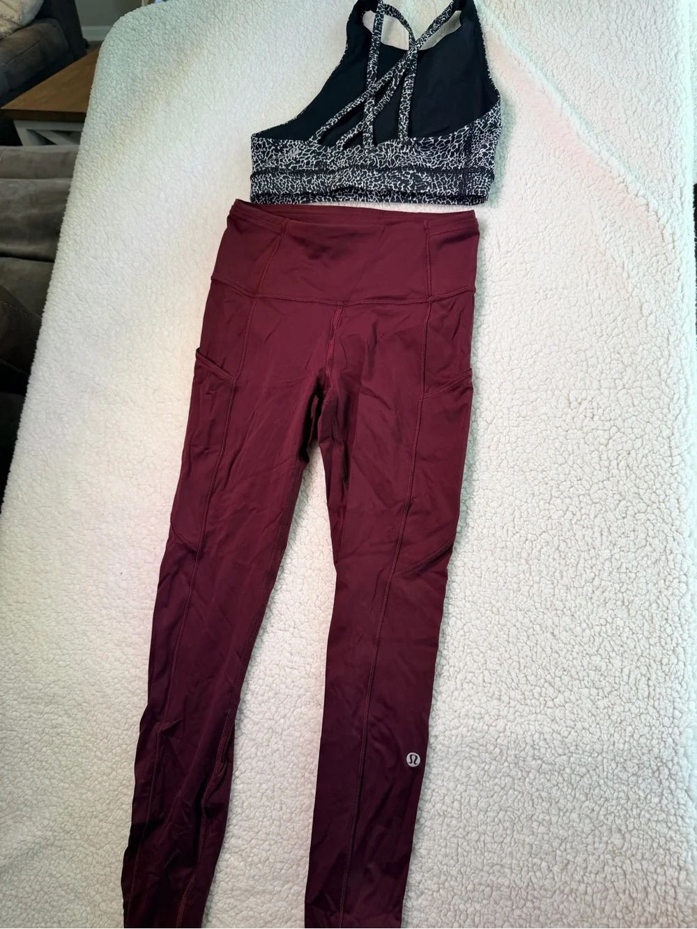 lululemon athletica set Burgundy High-Rise Pocket Leggings