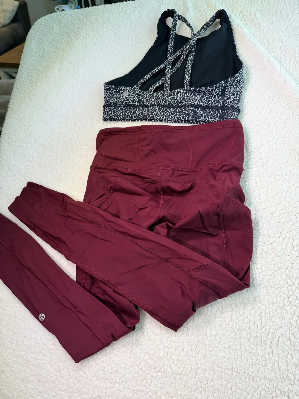 lululemon athletica set Burgundy High-Rise Pocket Leggings