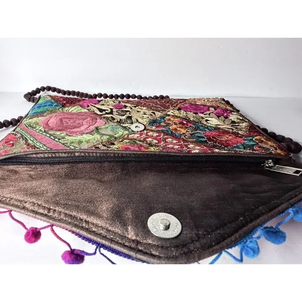 Aria Maniadis Patchwork Boho Crossbody Bag Handmade Crete Greece