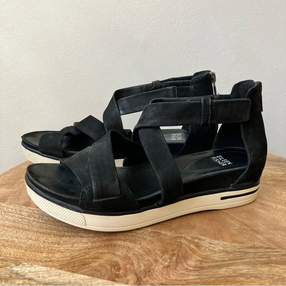 Eileen Fisher | Smart Sport Leather Strappy Sandals