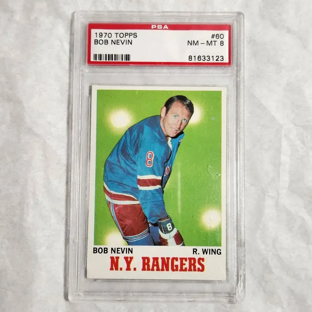 1970 Topps NHL Bob Nevin #60 N.Y. Rangers R, Wing PSA NM-MT 8