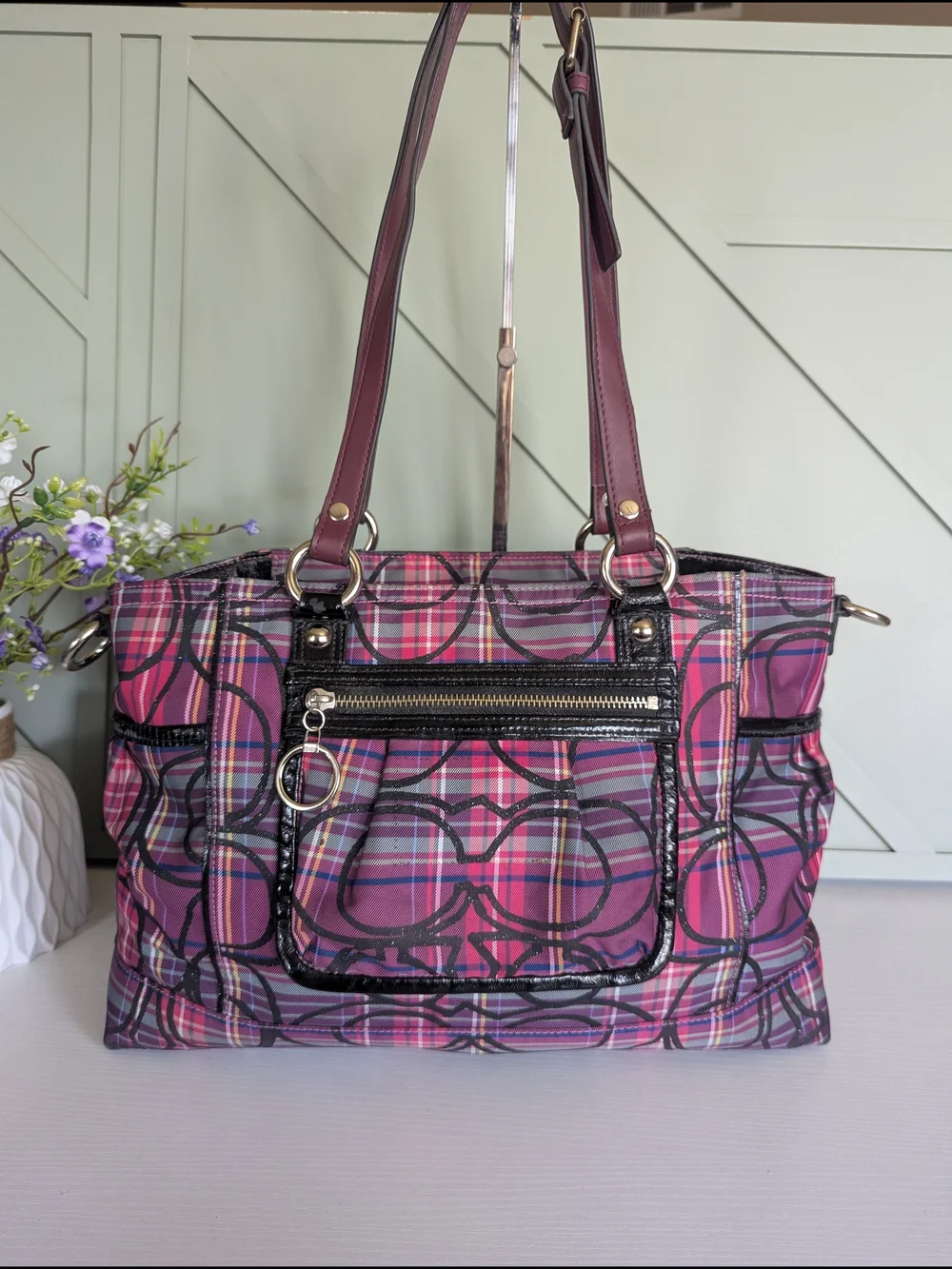 Coach popppy tartan