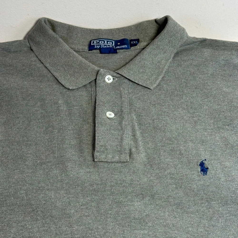 Polo Ralph Lauren Mens XXL Heathered Olive Green‎ Cotton Pique Short Sleeve Polo