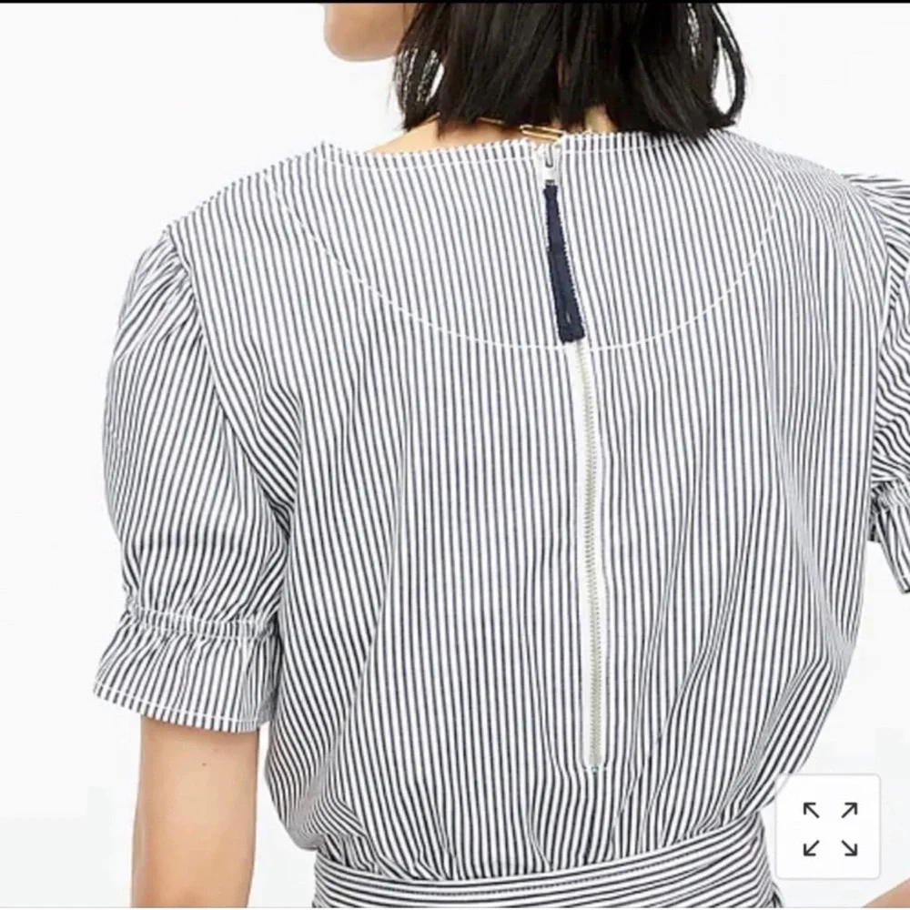 Striped Wrap Jumpsuit in Light Gray