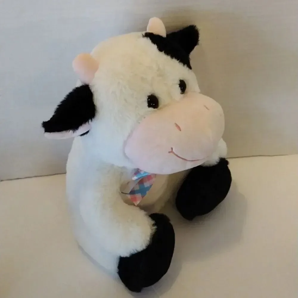 Inter American 2017 Cow With Blue Plaid Bow Stuffed Plushie Toy‎