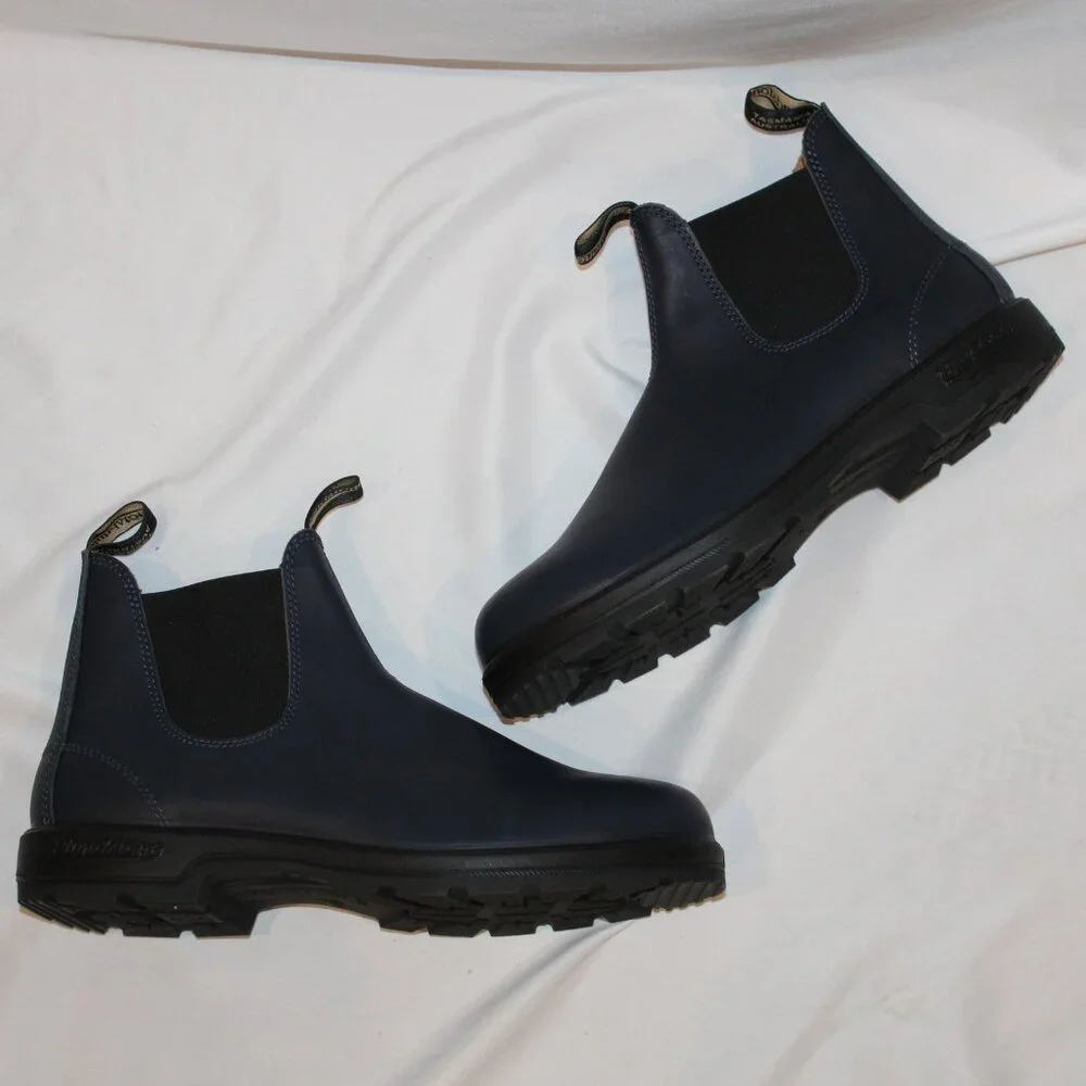 BLUNDSTONE‎ MEN'S 2246 LEATHER CHELSEA BOOTS WATER RESISTANT NAVY BLUE
