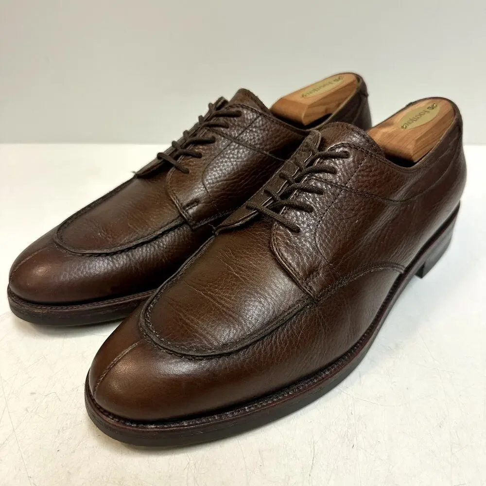 VERY GOOD Polo Ralph Lauren Brown Split Toe Derby Made in Italy Vibram Sole 10 D