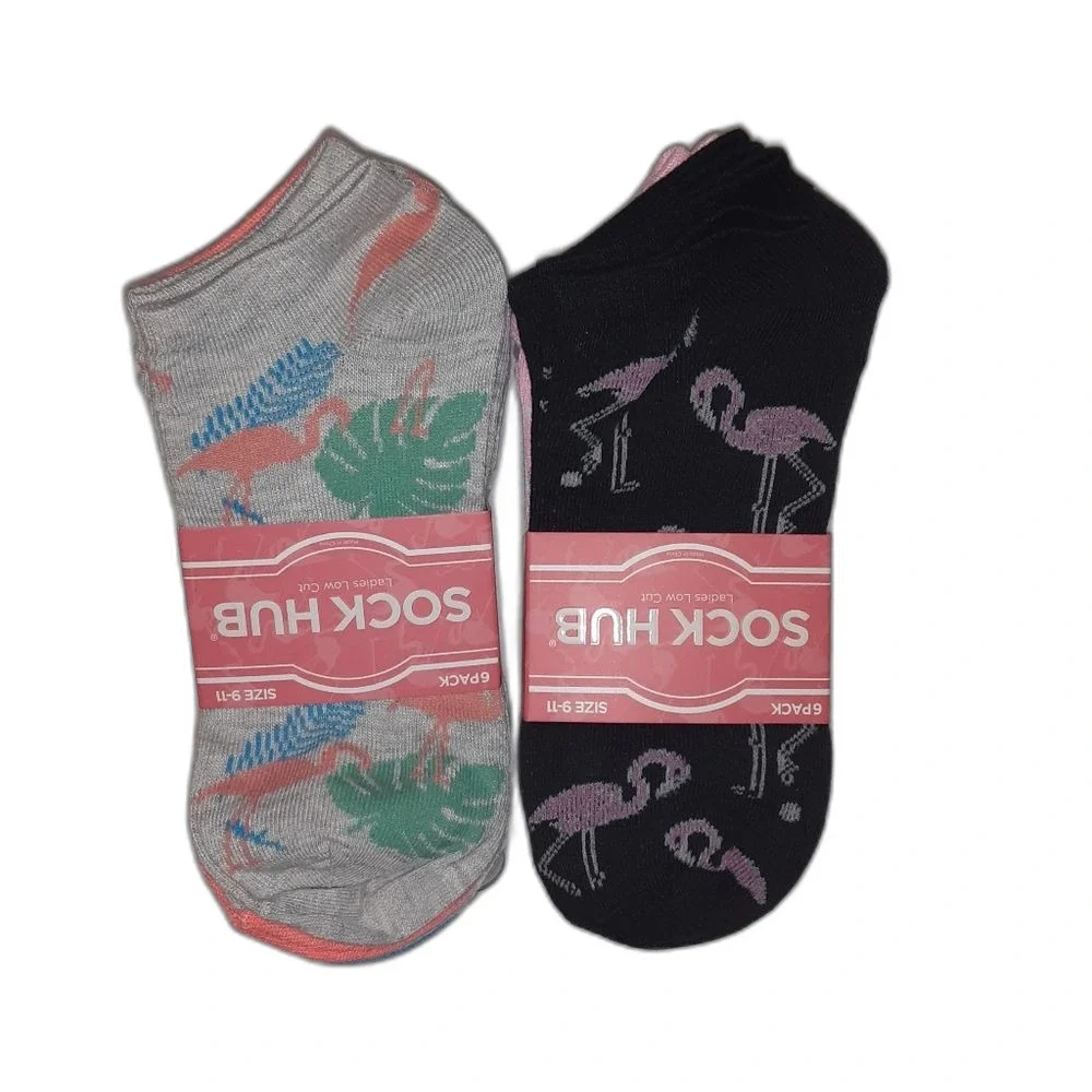 Sockhub lot of 2 6packs of Lo-cut flamingo Print socks NWT