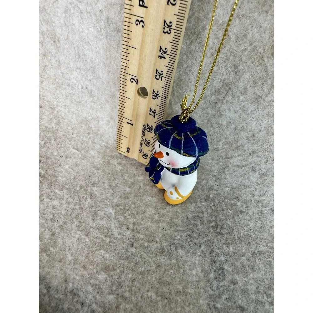 Snowman Gathering Mini Ornaments Set Ceramic Christmas Holiday‎ Collection