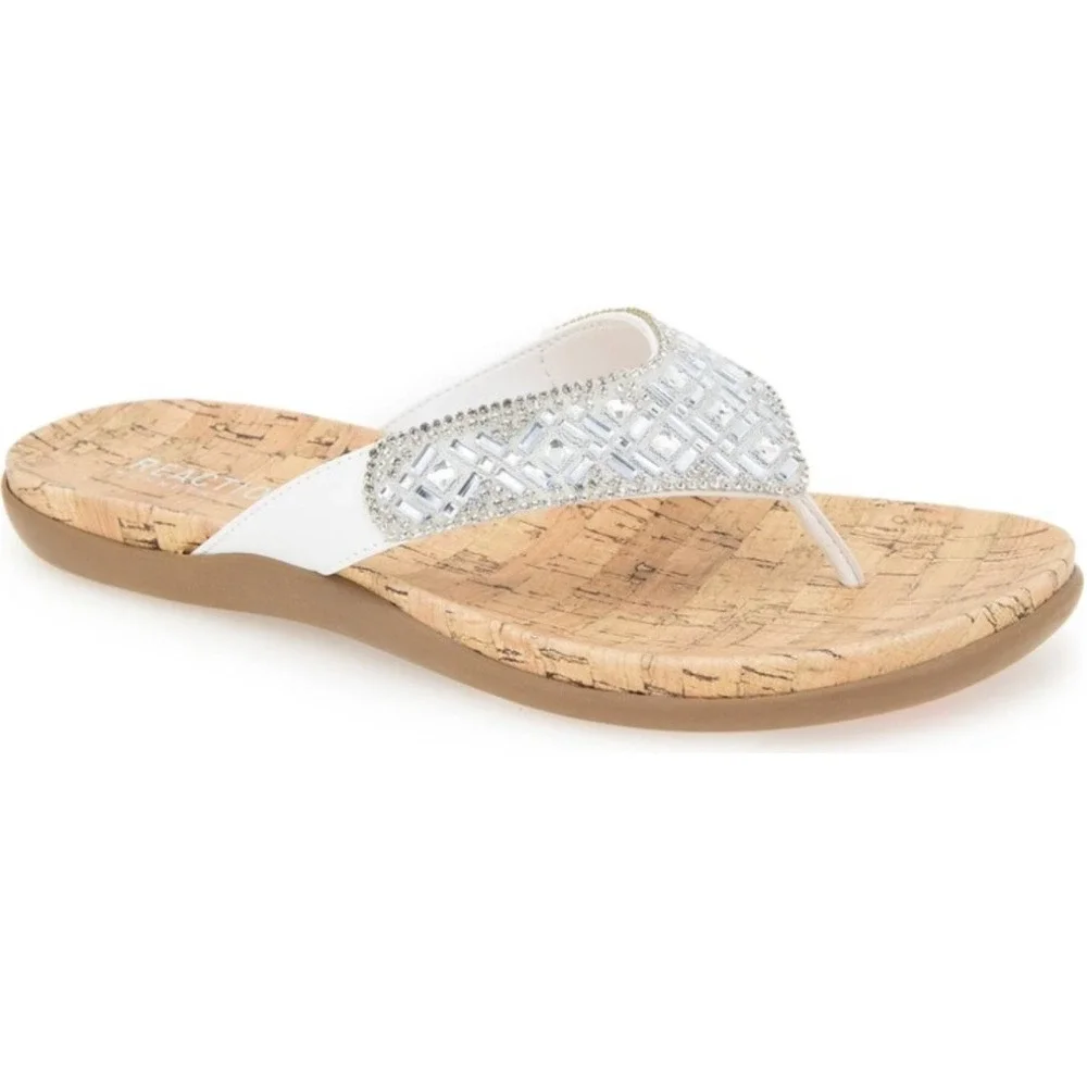 Women's Reaction Kenneth Cole Gazette Embellished Sandal‎ in White size 7
