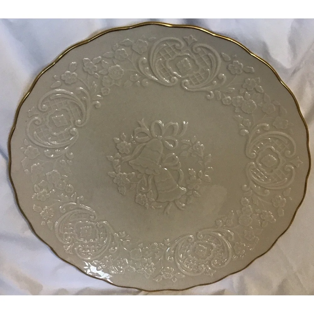 Vintage Lenox China Marriage Wedding Anniversary Gift‎ Bells and Flowers Plate