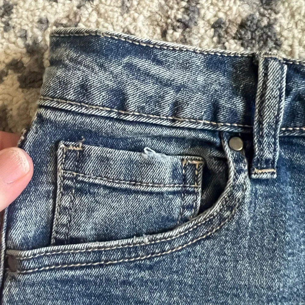 Indigo Rising Dark Wash‎ Denim Skirt with Contrast Stitching
