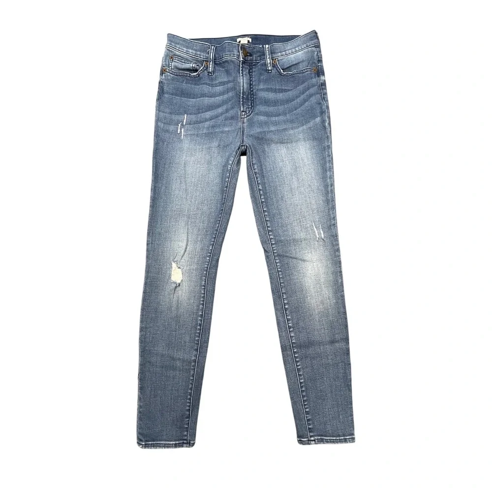 J.Crew Blue Distressed Skinny Jeans Women Size 30 H4496