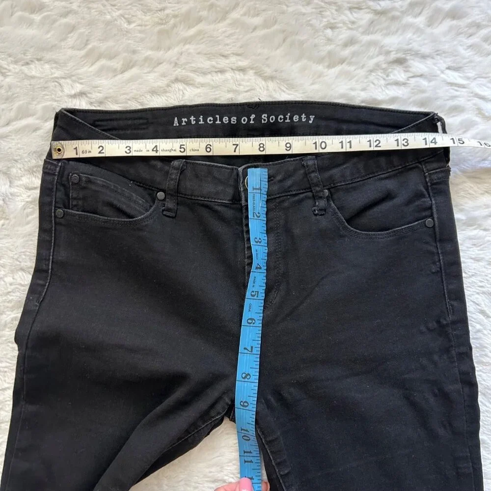 Articles Of Society Black Skinny Jeans Mid-Rise Size‎ 28 Cotton Blend Stretch