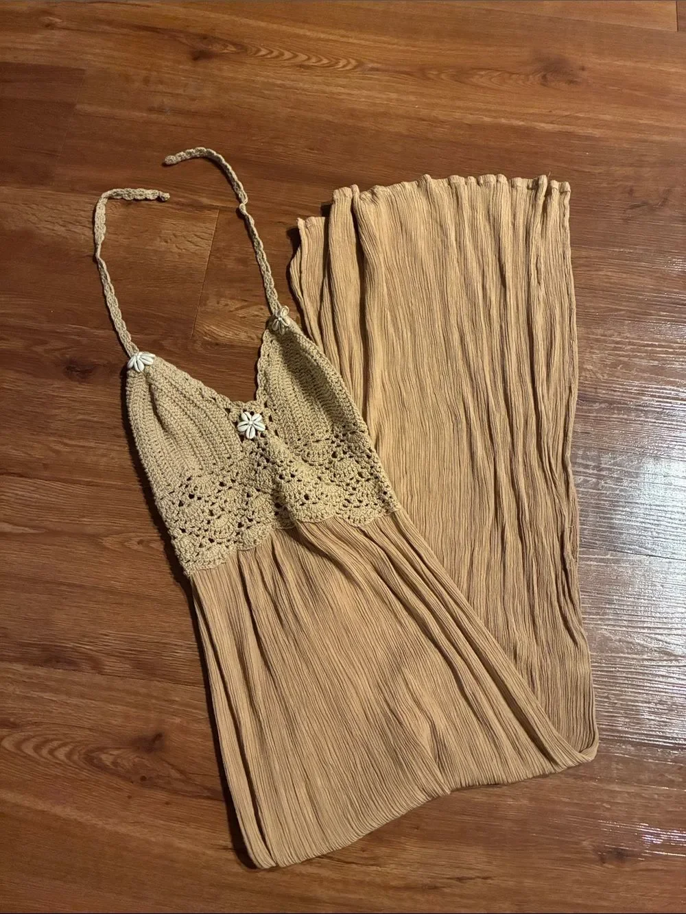 Sand Halter Shell Dress