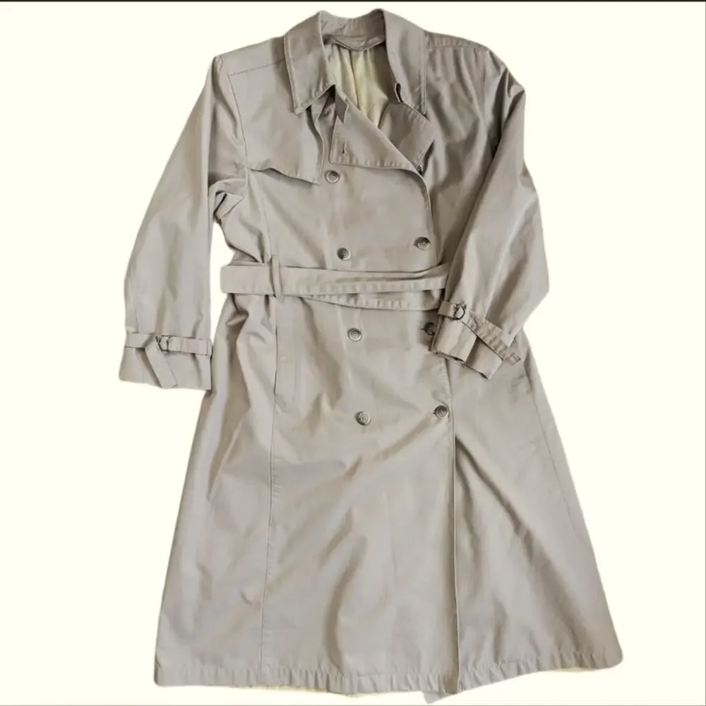 Vintage London Fog Long Belted Double Breasted Heavy Classic Trench Coat