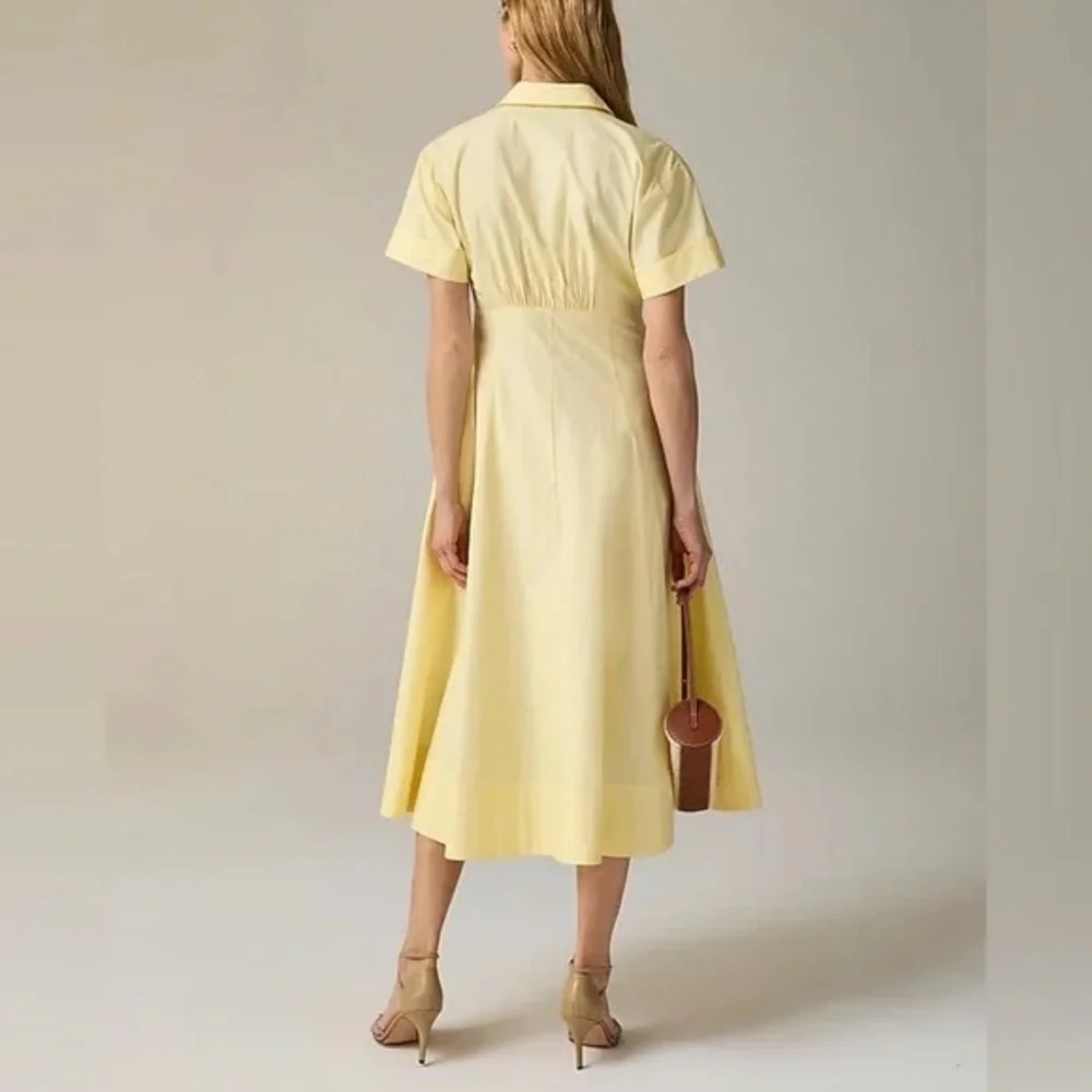 NWT J.crew Zip-up shirtdress in cotton poplin in Pale Corn Yellow