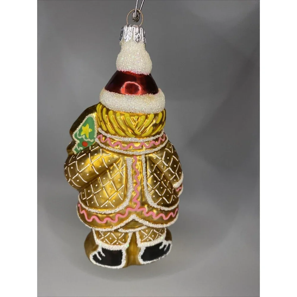 Glass Gingerbread Woman Man Christmas Ornament 5