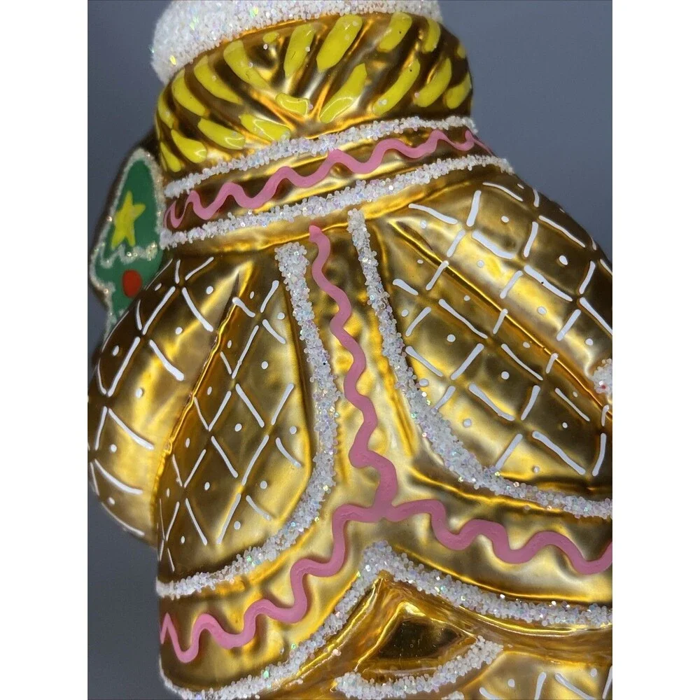Glass Gingerbread Woman Man Christmas Ornament 5