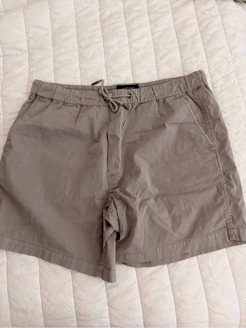American Eagle Outfitters Men’s Taupe Drawstring Swim Trunks