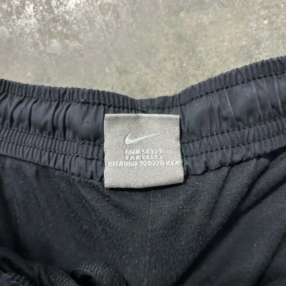 Vintage Nike Nylon Track Pants Black Red Striped Size Large