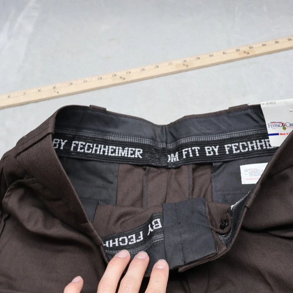 Flying Cross Pants Men 38 Brown Textured Cargo‎ Uniform Straight Leg 36x36 NEW