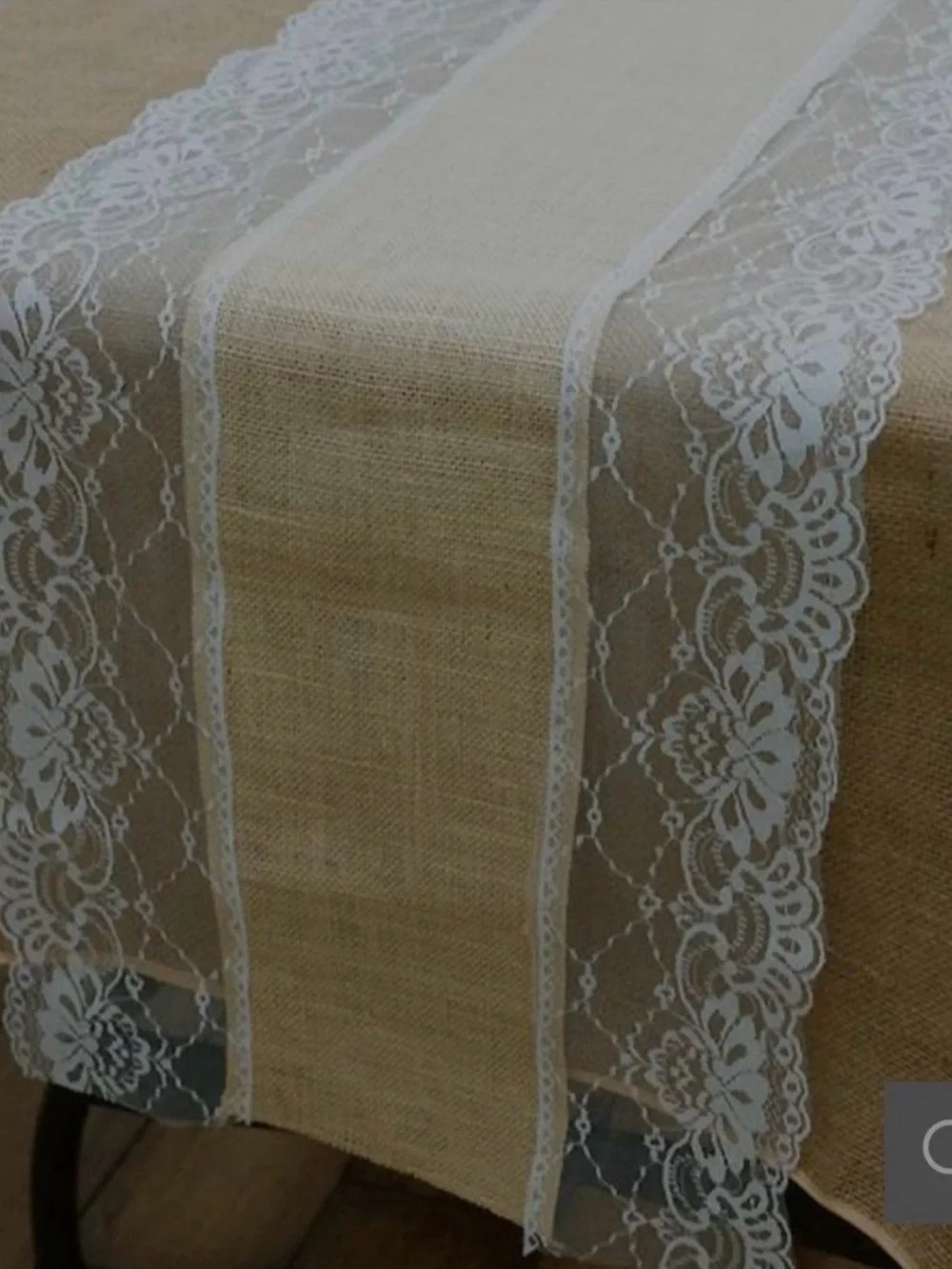 Burlap and Lace Table Runners - 6 runners