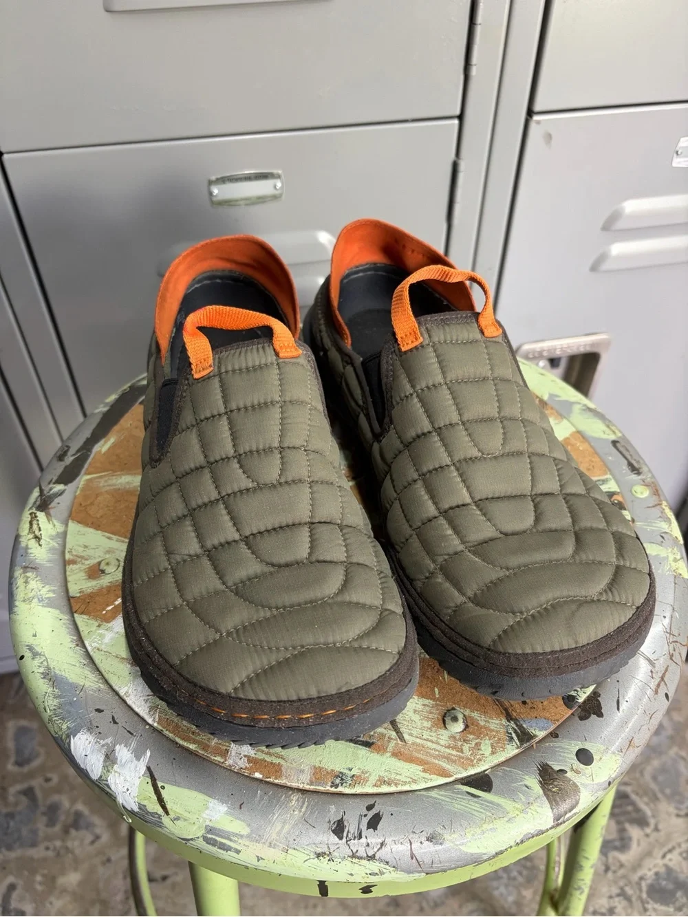 Merrell Olive Quilted Slip-On slippers