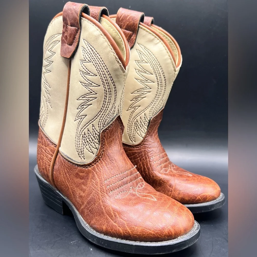Texas‎ Brown and Tan Western Cowboy Boots- Toddler 5-1/2