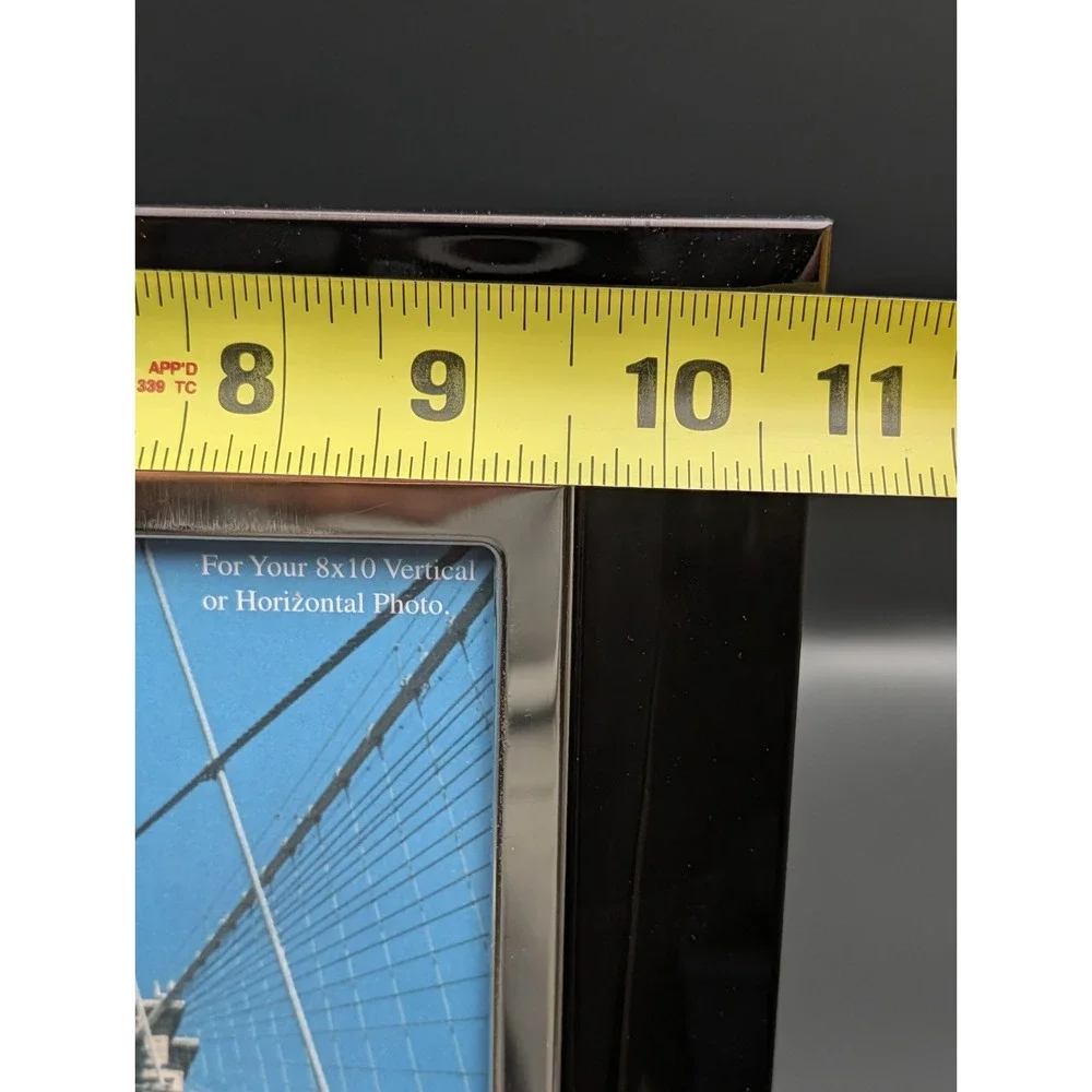 Fetco Home Decor 8x10 Picture Frame Black Silver Chrome 1pc New Old Stock