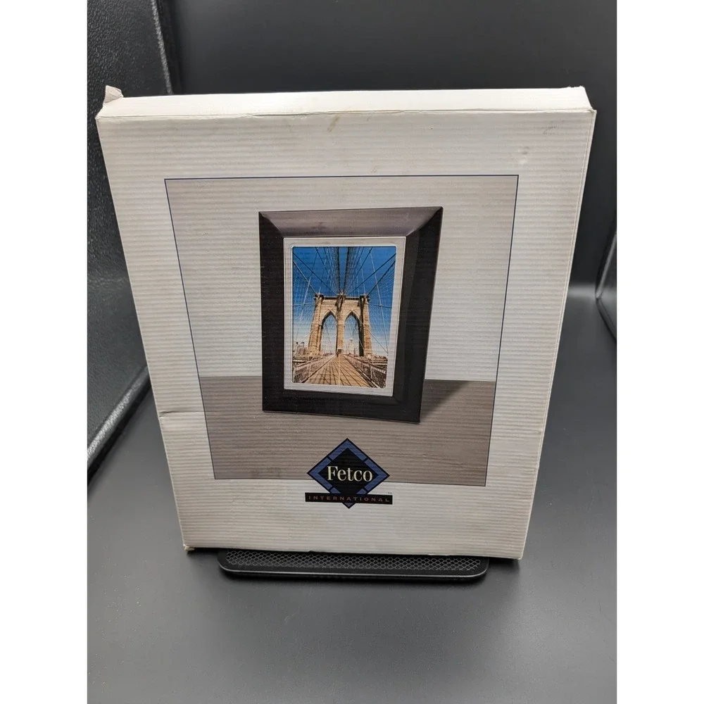 Fetco Home Decor 8x10 Picture Frame Black Silver Chrome 1pc New Old Stock