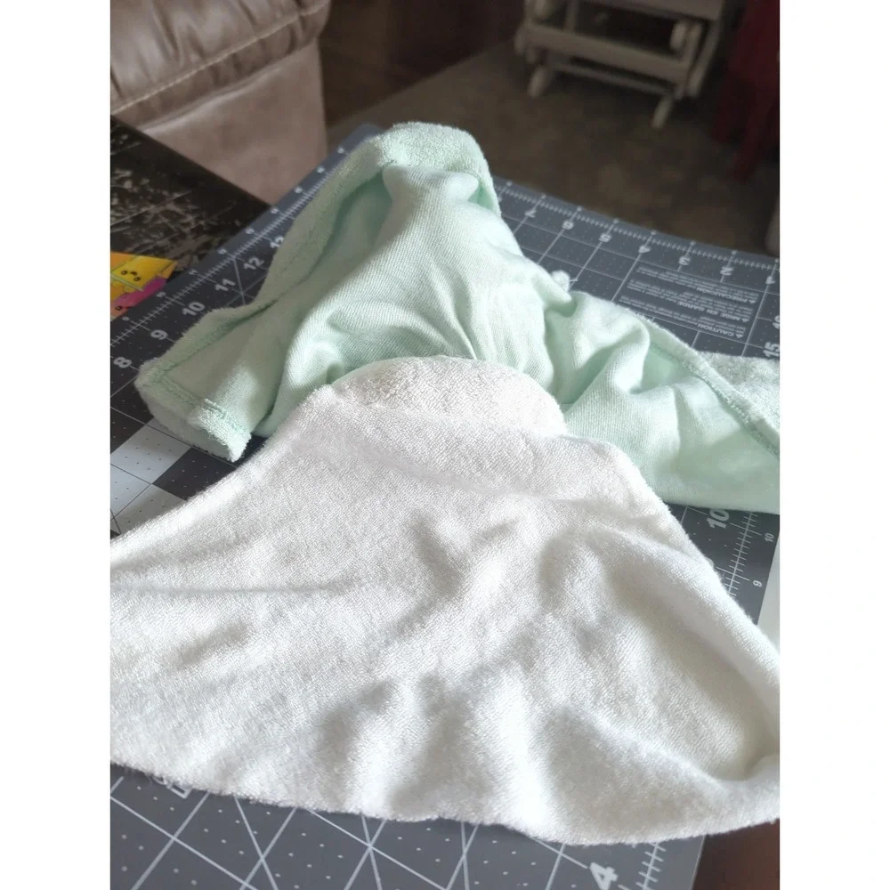 Under the Nile Organic White/Pale Green Elephant Lovey Security Toy