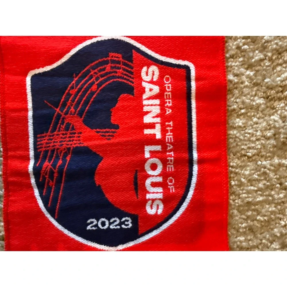 Opera Theatre of Saint Louis 2023 Soccer Scarf Diehard Custom Red OTSL Fringe